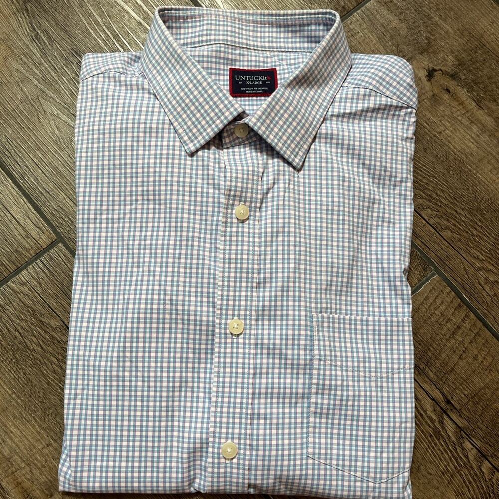 UNTUCKit Gingham‎ Long Sleeve Button Down Men’s Size Large